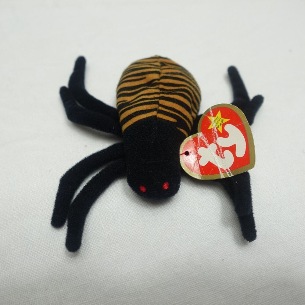 Ty Spinner the Spider Teenie Beanie Babies Striped Retired Plush